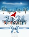 Holiday Christmas and Happy New Year 2024 background. Royalty Free Stock Photo