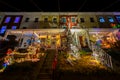 Holiday/ Christmas Lights on Building in Hampden, Baltimore Mary Royalty Free Stock Photo