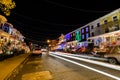 Holiday/ Christmas Lights on Building in Hampden, Baltimore Mary Royalty Free Stock Photo