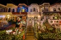 Holiday/ Christmas Lights on Building in Hampden, Baltimore Mary Royalty Free Stock Photo