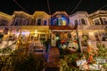 Holiday/ Christmas Lights on Building in Hampden, Baltimore Mary Royalty Free Stock Photo