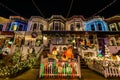 Holiday/ Christmas Lights on Building in Hampden, Baltimore Mary Royalty Free Stock Photo