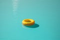 pool yellow sunlight vacation float water ring resort circle rescue. Generative AI. Royalty Free Stock Photo