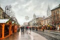 Holiday cityscape - view of the Christmas Market in the center of Kosice