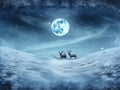 holiday claus santa reindeer christmas gift winter december claus night sleigh. Generative AI. Royalty Free Stock Photo