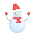 Holiday cute snowball icon cartoon vector. Snow christmas