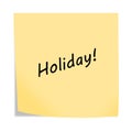 Holiday 3d illustration post note reminder on white with clipping path Royalty Free Stock Photo