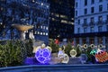 Holiday decor at Pulitzer Fountain at Grand Army Plaza in Manhattan, New York City