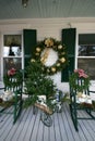 Holiday decorated porch Royalty Free Stock Photo