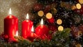 Christmas candles burning