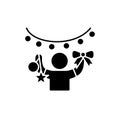 Holiday decorator black glyph icon