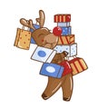 Holiday Deer Carries A Lot Of Gifts