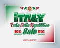 Italian Republic day, sales and commercial events