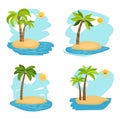 Holiday design coconut palm trees islands
