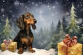 Holiday dog pet winter background year white funny purebred cute christmas animal happy Royalty Free Stock Photo