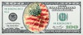 One hundred dollars with flower as flag USA Royalty Free Stock Photo