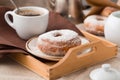 Holiday donut,Polish donut,traditional donut,donut classic,donut home,a donut for an old recipe,donut with jam,donut with filling Royalty Free Stock Photo
