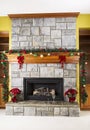 Holiday Drinks next to Fireplace Royalty Free Stock Photo