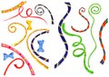 Holiday elements serpentine ribbons