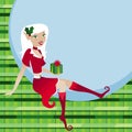 Holiday Elf with a Gift Royalty Free Stock Photo