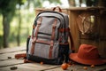 Holiday essentials backpack, hat, and map, the perfect trio for exploration