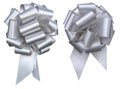 Holiday / event silver ribbon on white background
