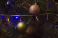 Holiday Fir-Tree with Christmas Balls and Garlands Royalty Free Stock Photo