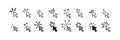 Holiday firework, sparkle and glitter arrow pointers. Doodle click cursor. Merry Christmas and happy new year design element.