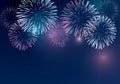 Holiday firework vector on twilight background