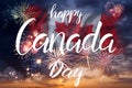 Holiday fireworks on day of Canada Royalty Free Stock Photo