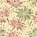 Holiday fireworks seamless pattern