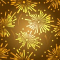 Holiday fireworks seamless pattern