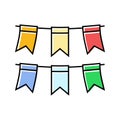 holiday flags color icon vector illustration