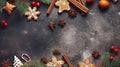 Holiday food background for baking gingerbread cookies Royalty Free Stock Photo