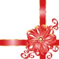 Holiday frame with pink bow Royalty Free Stock Photo