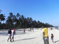 Holiday fun at the beach of the Indian Ocean Mombasa