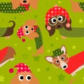 Holiday Fun Dachshund Seamless Tile