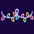 holiday garland glowing desktop icon Christmas garland neon sticker, estive garland neon figure, glowing figure, neon