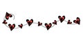 Holiday garland with red hearts for Valentines Day Royalty Free Stock Photo