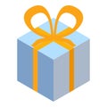 Holiday gift box icon, isometric style Royalty Free Stock Photo
