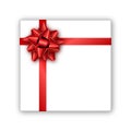 Holiday gift box with red ribbon and bow. Template for a busines Royalty Free Stock Photo