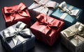 Holiday gifts,big presents box, giving receiving presents Royalty Free Stock Photo