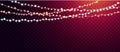 Holiday glowing garland. Light decoration element for event, carnival, christmas, wedding or birthday party design