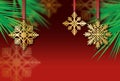 Holiday golden snowflake Christmas tree ornaments background graphic Royalty Free Stock Photo