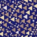 Golden triangles on navy with some texture