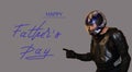 Holiday greeting card for Father`s Day with a motorcyclist in a helmet with text - Happy Father`s Day