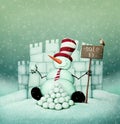 Snowman sale and snow Fort