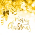 Greetings card with Merry Christmas text Royalty Free Stock Photo