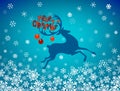 Holiday greetings. Christmas deer silhouette. Vector Royalty Free Stock Photo