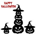 Holiday Halloween,Silhouette collection of pumpkin, cartoon on w